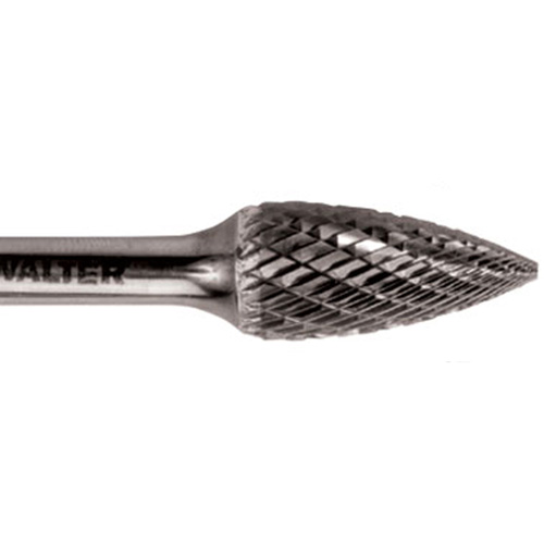 Double Cut Tapered Burr, SG-5, 1/2" Dia., 1/4" Shank, 1" Depth of Cut WestPier