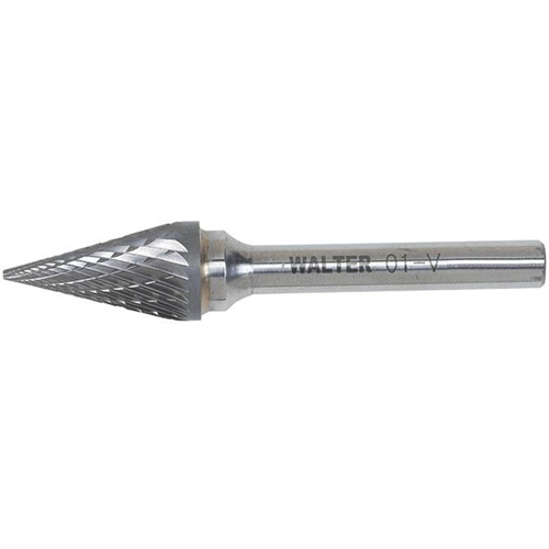 Double Cut Conical Carbide Burr, 1/2" Dia., 1/4" Shank, 7/8" Depth of Cut WestPier