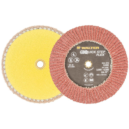 QUICK-STEP FLEX Flap Disc, 6" x Type 29, 40 Grit, Aluminum Oxide WestPier