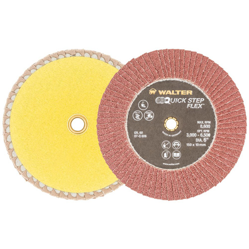 QUICK-STEP FLEX Flap Disc, 6" x Type 29, 60 Grit, Aluminum Oxide WestPier