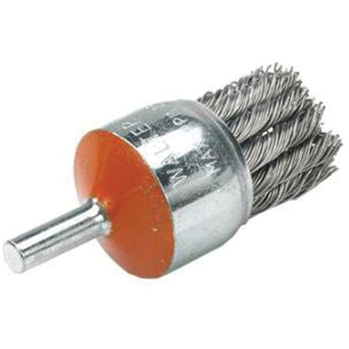 Mounted Knot-Twisted Wire Brush, 1-1/8" Dia., 0.02" Wire Dia., 1/4" Shank WestPier