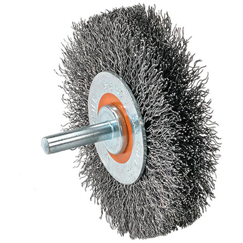 Mounted Crimped Wire Wheel, 2" Dia., 0.0118" Fill WestPier