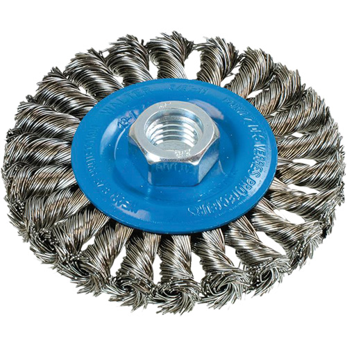 Wide Knotted Wire Wheel Brush, 5/8"-11 Arbor, Steel WestPier