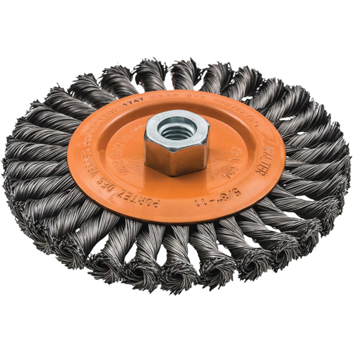 Wide Knotted Wire Wheel Brush, 5/8"-11 Arbor, Steel WestPier