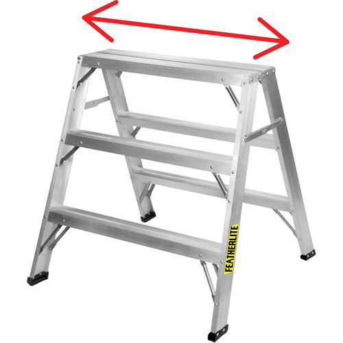 Industrial-Duty Sawhorse, 2' H x 31.9375" W x 23.50" D, 300 lbs. Capacity, Aluminum WestPier