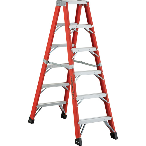 6600 AA Series Industrial Extra Heavy-Duty 2-Way Stepladders, Fibreglass, 375 lbs. Capacity, 4' WestPier