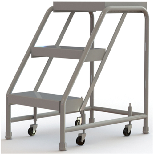 Rolling Ladder, 3 Steps, 16" Step Width, 30" Platform Height, Aluminum WestPier