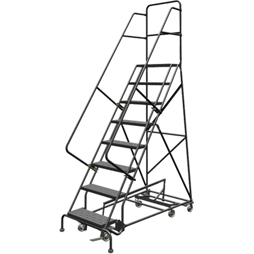 &eacute;chelles roulantes multidirectionnelles, 8 marches, Largeur de la marche 24", Hauteur de la plateforme 80", Acier WestPier