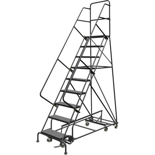 All Directional Rolling Ladder, 9 Steps, 24" Step Width, 90" Platform Height, Steel WestPier