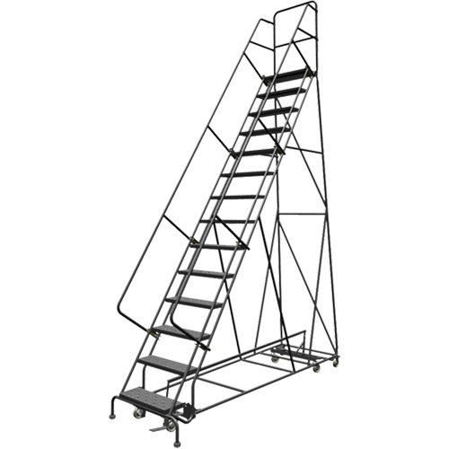 All Directional Rolling Ladder, 14 Steps, 24" Step Width, 140" Platform Height, Steel WestPier