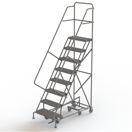 All Directional Rolling Ladder, 8 Steps, 24" Step Width, 80" Platform Height, Steel WestPier