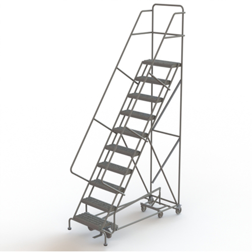 All Directional Rolling Ladder, 10 Steps, 24" Step Width, 100" Platform Height, Steel WestPier