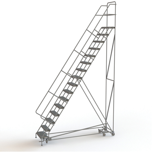 All Directional Rolling Ladder, 16 Steps, 24" Step Width, 160" Platform Height, Steel WestPier