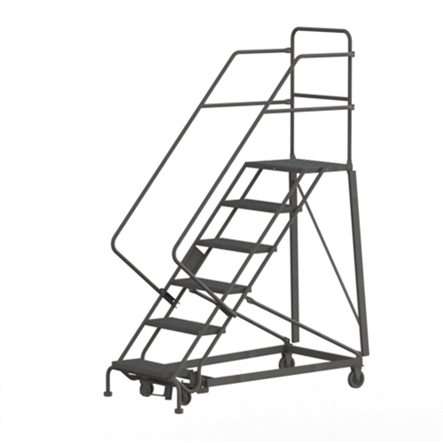 Heavy Duty Safety Slope Ladder, 6 Steps, Serrated, 50° Incline, 60" High WestPier