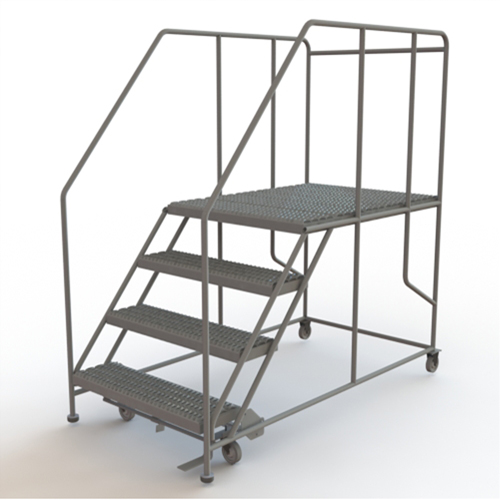 Mobile Work Platform, Steel, 4 Steps, 40" H, 48" D, 36" Step, Serrated WestPier