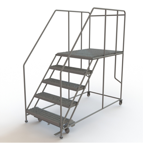 Plateforme de travail mobile, Acier, 5 Marches, 50" ha, 48" p, 36" Marche, Stri&eacute; WestPier