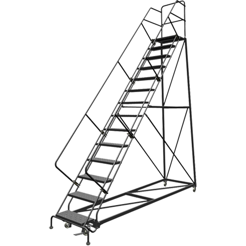 &eacute;chelles en angle de s&eacute;curit&eacute;, 14 marches, Perfor&eacute;, Inclinaison 50°, Hauteur 140" WestPier