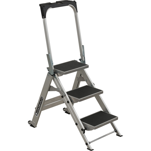 Tilt & Roll Step Stool Ladder, 3 Steps, 34" x 22" x 50.75" High WestPier