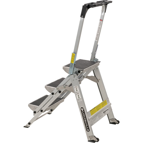 Tilt & Roll Step Stool Ladder, 3 Steps, 34" x 22" x 50.75" High WestPier