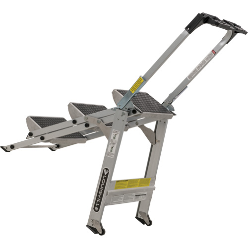 Tilt & Roll Step Stool Ladder, 3 Steps, 34" x 22" x 50.75" High WestPier