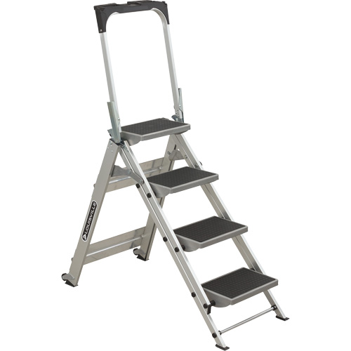 &eacute;chelle escabeau avec roues pivotantes, 4 marches, 44,25" x 22,13" x Hauteur 59" WestPier