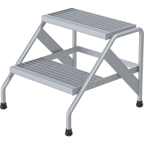Aluminum Step Stand, 2 Step(s), 22-13/16" W x 24-9/16" L x 20" H, 500 lbs. Capacity WestPier