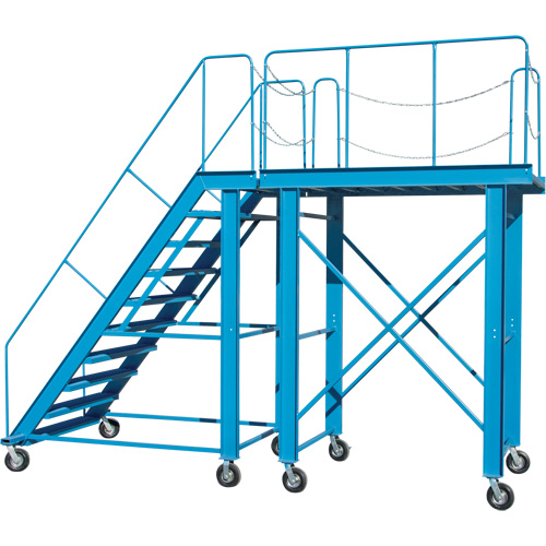 Snow Ladder, Steel, 10 Steps, 99" H, 85-1/2" D, 48" Step, Serrated WestPier