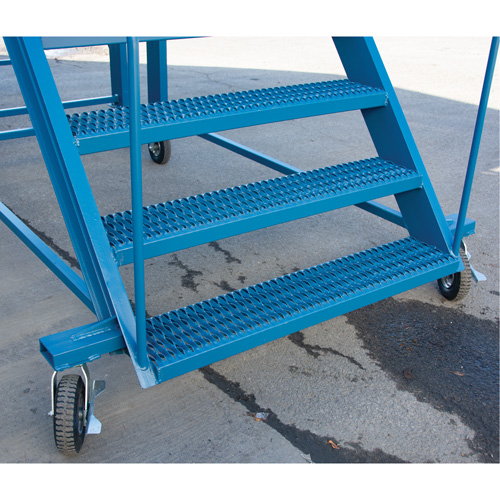 Snow Ladder, Steel, 10 Steps, 99" H, 85-1/2" D, 48" Step, Serrated WestPier