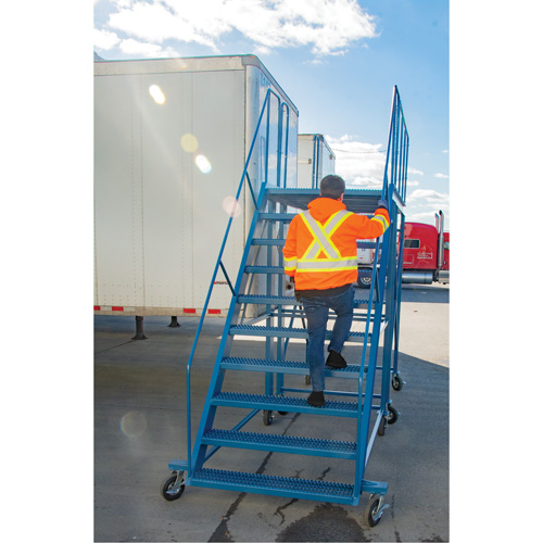 Snow Ladder, Steel, 10 Steps, 99" H, 85-1/2" D, 48" Step, Serrated WestPier