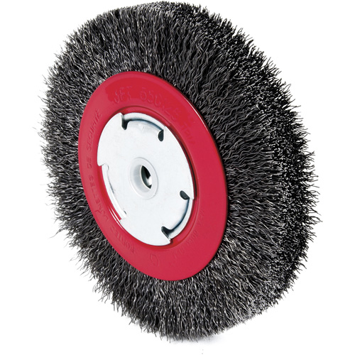 101F-3M Crimped Wire Wheel, 6" Dia., 0.014" Fill, 1/2"/2"/5/8" Arbor WestPier