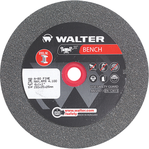 Bench Grinding Wheels, 6" x 1", 1" Arbor, 1 WestPier