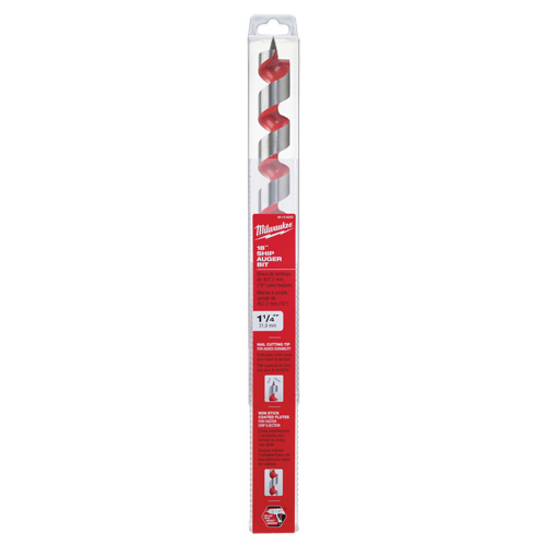 Longue m&egrave;che h&eacute;licoidale pour perceuse, Diam&egrave;tre de 1-1/4", Cannelure 15", Tige 7/16" hexagonal WestPier