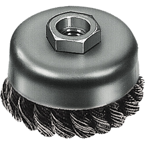 Knot Wire Cup Brush, 3" Dia. x 5/8"-11 Arbor WestPier