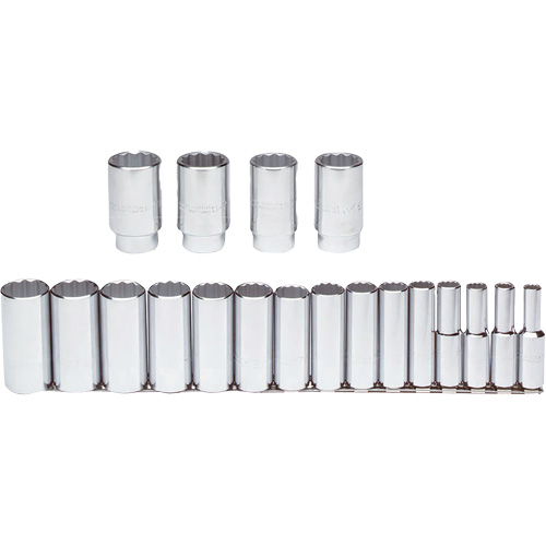 Jeu de douilles, 19 Mcx, Prise de 1/2", Profond WestPier