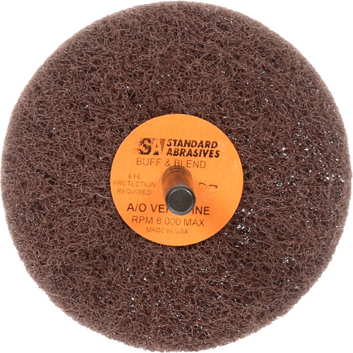 Meule Buff & Blend Standard Abrasives, 3" dia. x 1" la, Arbre 1/4", Oxyde d'aluminium WestPier