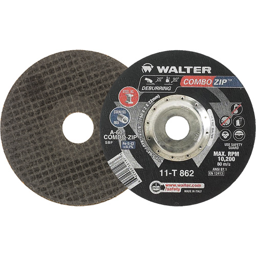 Right Angle Grinder Reinforced Cut-Off Wheels - Combo Zip, 6" x 5/64", 7/8" Arbor, Type 27 WestPier