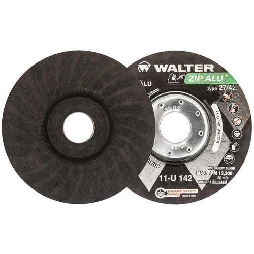 Meule &agrave; tronçonner Zip Alu, 4-1/2" x 3/64", Arbre de 7/8", Type 27, Oxyde d'aluminium, 13 300 Tr/min WestPier