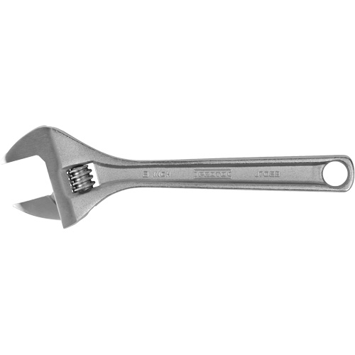 Adjustable Wrench, 8" L, 1-7/32" Max Width, Chrome WestPier