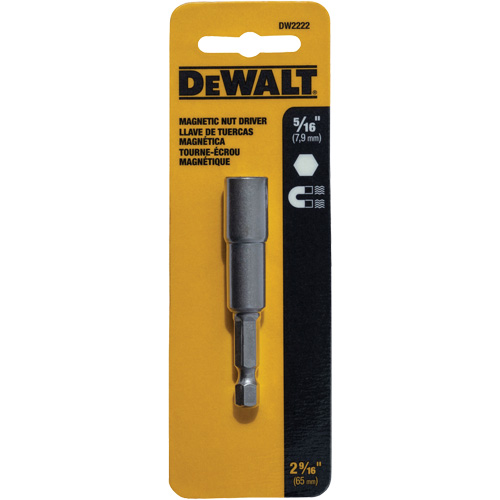 Nut Driver, 5/16" Tip, 1/4" Drive, 2-9/16" L, Magnetic WestPier
