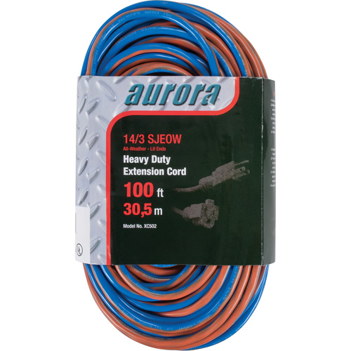 TPE-Rubber Extension Cord With Light Indicator, All-Weather, SJEOW, 14/3 AWG, 13 A, 100' WestPier