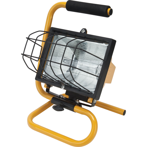 Portable Work Light, Halogen, 500 W, 8000 Lumens, Steel Housing WestPier