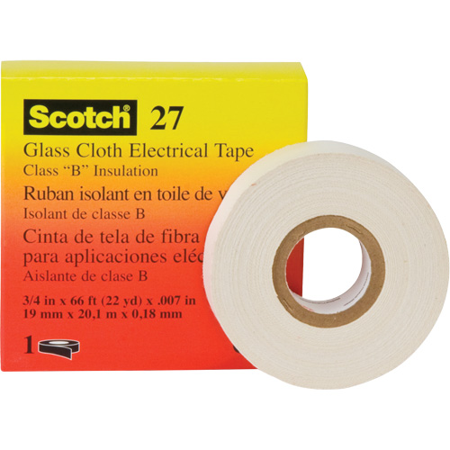 Scotch&reg; 27 Glass Cloth Electrical Tape, 12 mm (1/2") W x 20 m (66') L WestPier