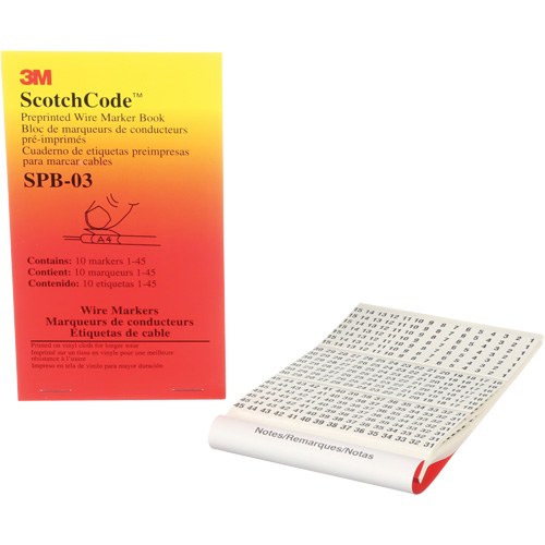 Livret d'&eacute;tiquettes pour le marquage de fils pr&eacute;imprim&eacute;es ScotchCode WestPier