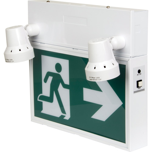 Running Man Sign with Security Lights, LED, Battery Operated/Hardwired, 12-1/10" L x 11" W, Pictogram WestPier