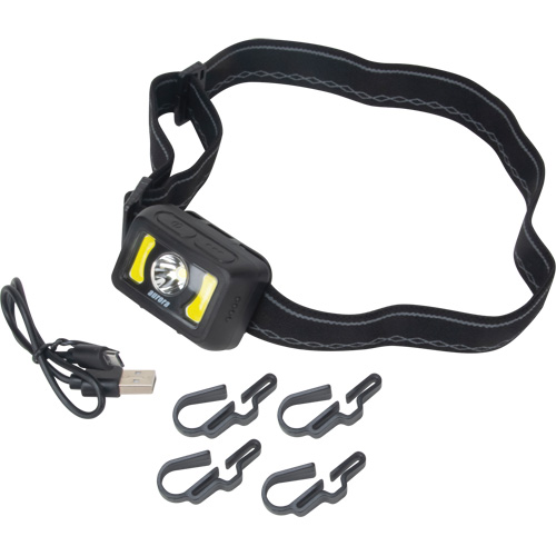 Headlamp, LED, 350 Lumens, 2 Hrs. Run Time, Rechargeable Batteries WestPier