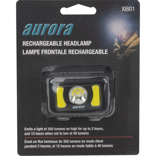 Headlamp, LED, 350 Lumens, 2 Hrs. Run Time, Rechargeable Batteries WestPier