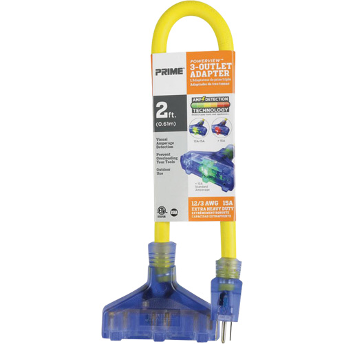 Adaptateur avec d&eacute;tection visuelle de lamp&eacute;rage, Ext&eacute;rieur, AWG 12/3, 15 A, 3 prise(s), 2' WestPier