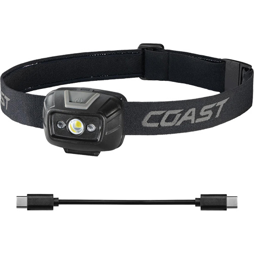 Lampe frontale projecteur &agrave; grand angle bicolore FL20R , DEL, 520 lumens, 2,5 hres de fonctionnement, piles Rechargeable WestPier