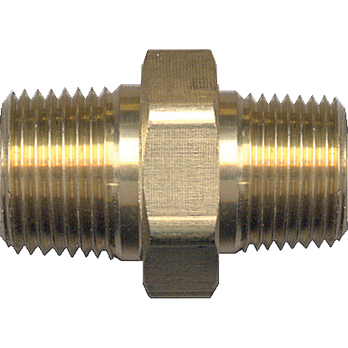 Reducing Hex Nipple, Brass, 1/4" x 1/8", NPT x NPT WestPier