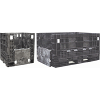 Collapsible Structural Polyethylene Containers, 48" L x 45" W x 34" H, Black WestPier